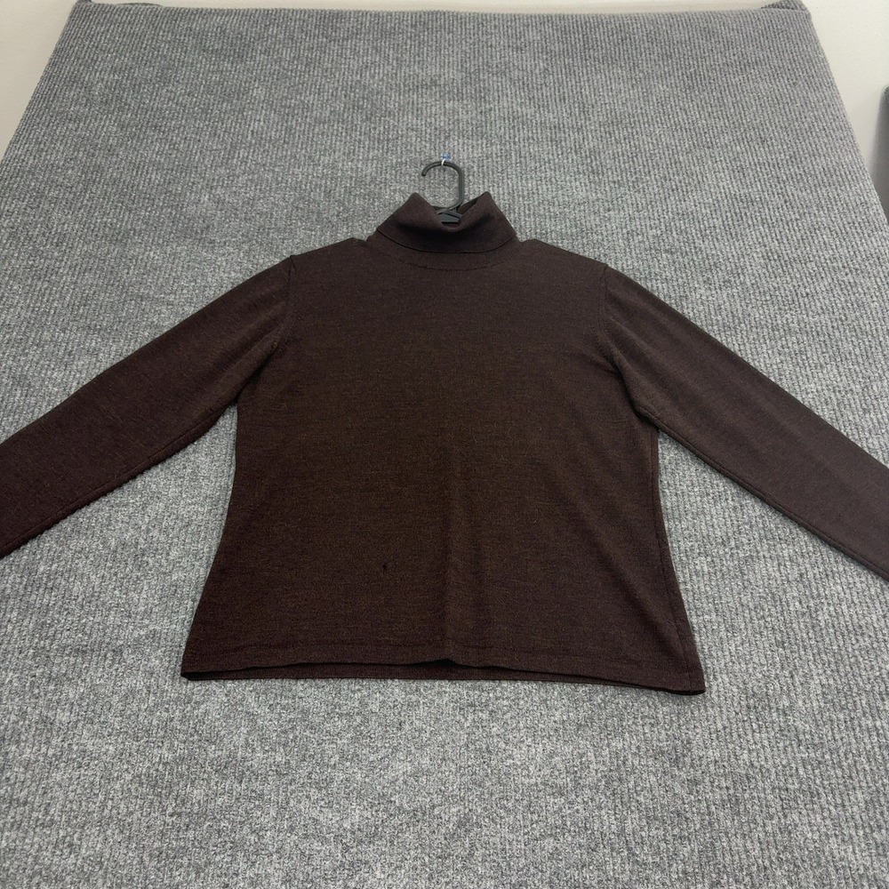 Vintage Morgano Sweater Men L Brown Merino Wool Turtleneck Made in Italy Classic